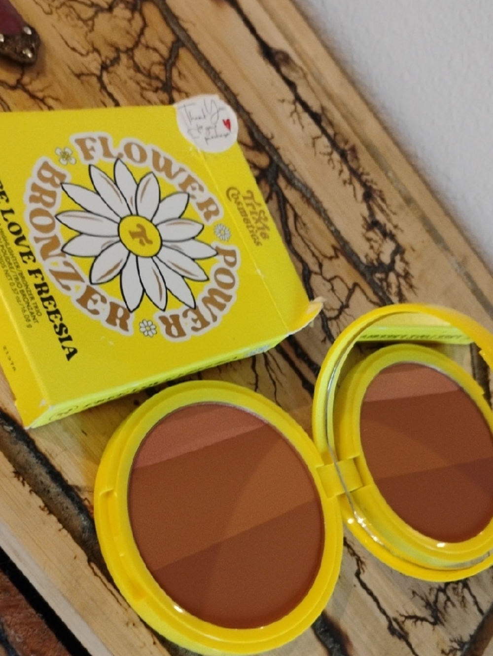 Trixie Cosmetics Flower Bronzer Powder Compact. Full Size Large